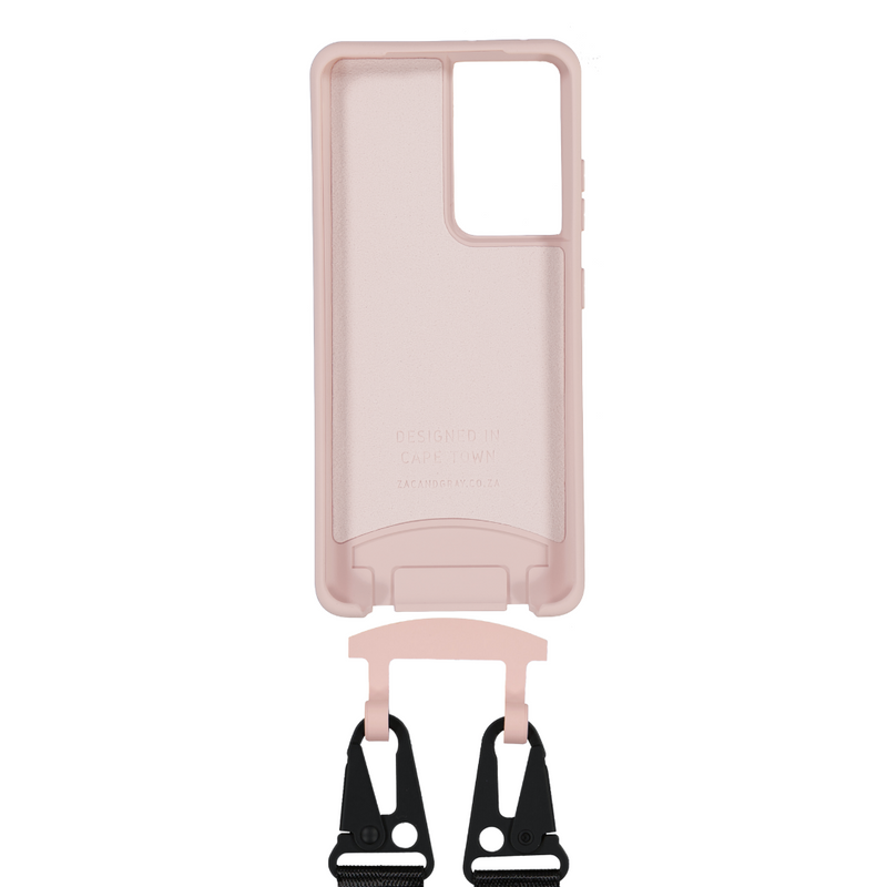 Samsung S20 FE ROSÉ PINK CASE + MIDNIGHT BLACK STRAP