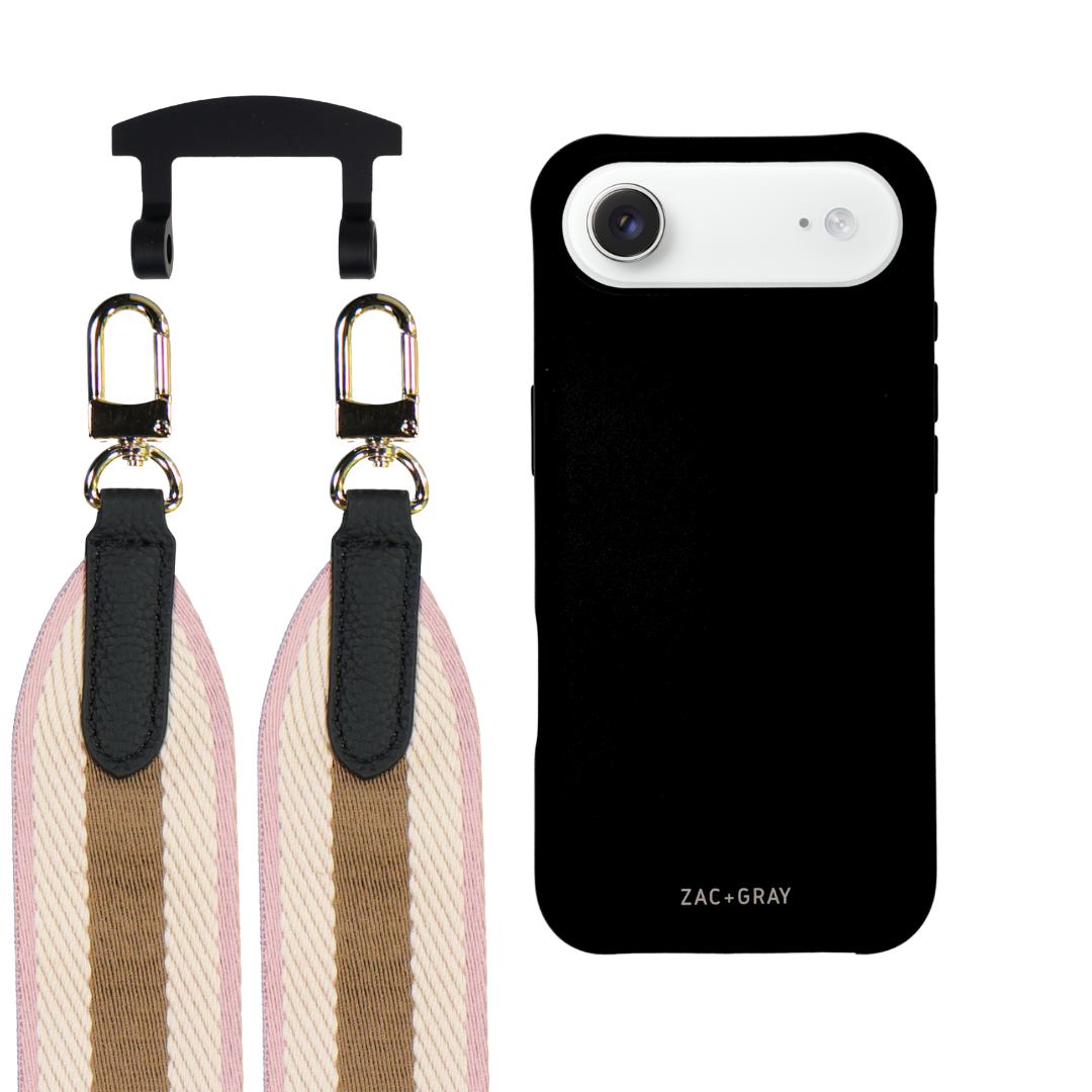 iPhone 17 Air MIDNIGHT BLACK CASE + PATTERNED STRAP