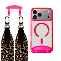 iPhone 17 Pro HOT PINK TRANSPARENT CASE + PATTERNED STRAP