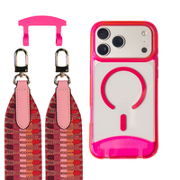 HOT PINK TRANSPARENT CASE + PATTERNED STRAP