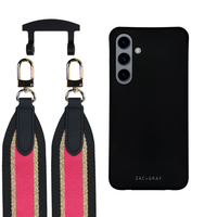 Samsung S24 MIDNIGHT BLACK CASE + PATTERNED STRAP