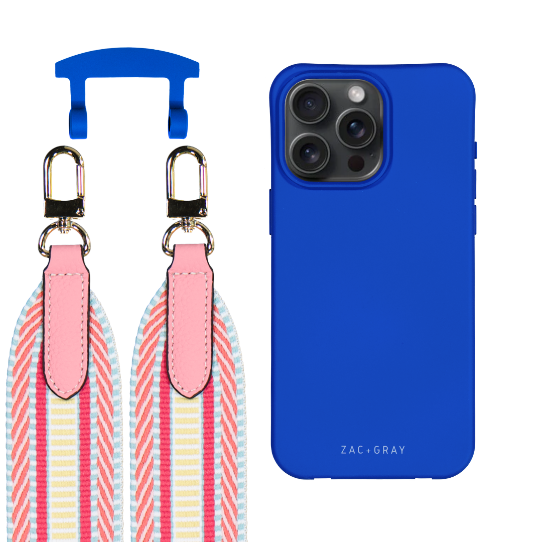 iPhone 17 COBALT BLUE CASE + PATTERNED STRAP