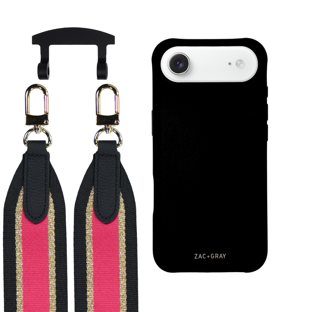 iPhone 17 Air MIDNIGHT BLACK CASE + PATTERNED STRAP