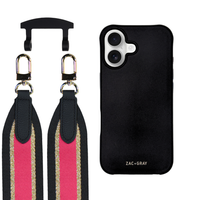 iPhone 17 MIDNIGHT BLACK CASE + PATTERNED STRAP