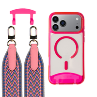 iPhone 17 Pro HOT PINK TRANSPARENT CASE + PATTERNED STRAP