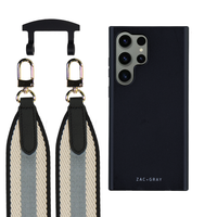 Samsung S25 Ultra MIDNIGHT BLACK CASE + PATTERNED STRAP