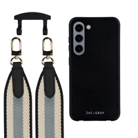 Samsung S23 MIDNIGHT BLACK CASE + PATTERNED STRAP