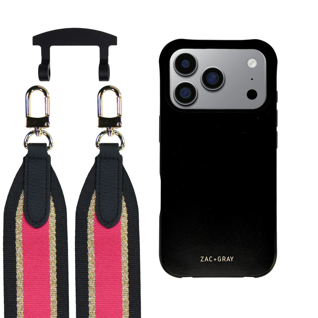 iPhone 17 Pro MIDNIGHT BLACK CASE + PATTERNED STRAP