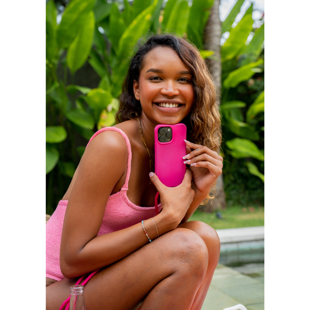 iPhone 12 and 12 Pro HOT PINK CASE + CORD