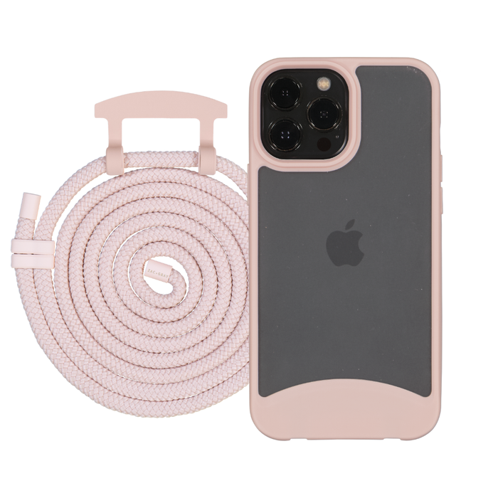 iPhone 12 and 12 Pro FROSTED ROSÉ PINK CASE + CORD