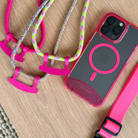 HOT PINK TRANSPARENT CASE WITH CORD - MAGSAFE