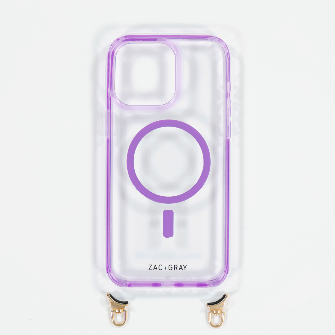 LAVENDER TRANSPARENT CASE WITH STRAP - MAGSAFE