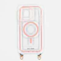 POWDER PINK TRANSPARENT CASE WITH STRAP - MAGSAFE