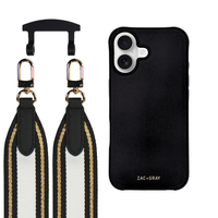 iPhone 17 MIDNIGHT BLACK CASE + PATTERNED STRAP