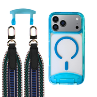 iPhone 17 Pro AQUAMARINE TRANSPARENT CASE + PATTERNED STRAP