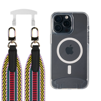 iPhone 16 Plus TRANSPARENT CASE + PATTERNED STRAP
