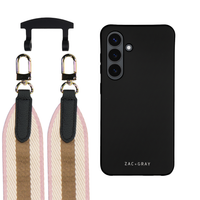 Samsung S24 MIDNIGHT BLACK CASE + PATTERNED STRAP