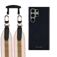 Samsung S25 Ultra MIDNIGHT BLACK CASE + PATTERNED STRAP