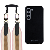 Samsung S23 MIDNIGHT BLACK CASE + PATTERNED STRAP