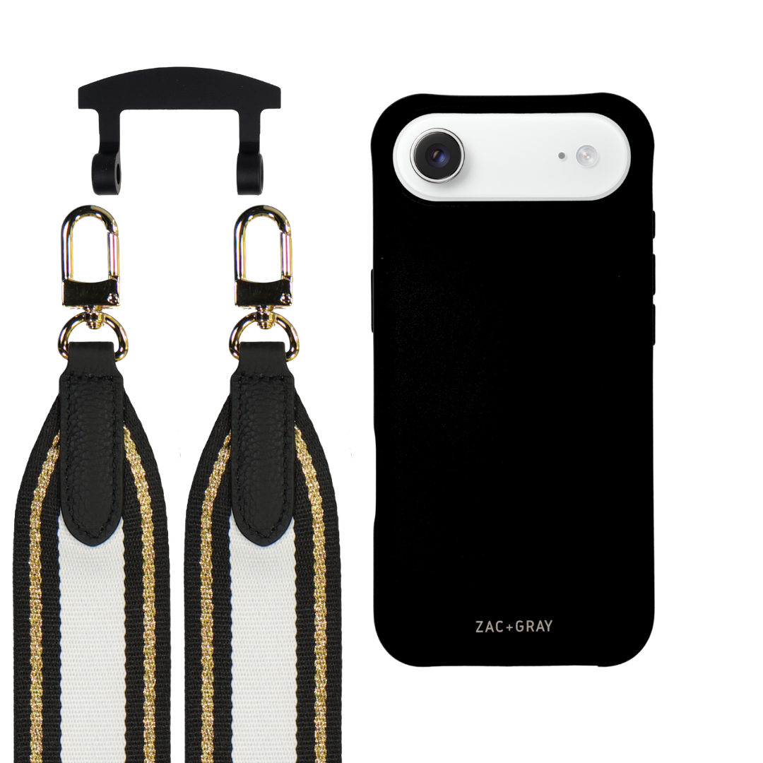 iPhone 17 Air MIDNIGHT BLACK CASE + PATTERNED STRAP