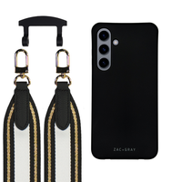 Samsung S24 MIDNIGHT BLACK CASE + PATTERNED STRAP