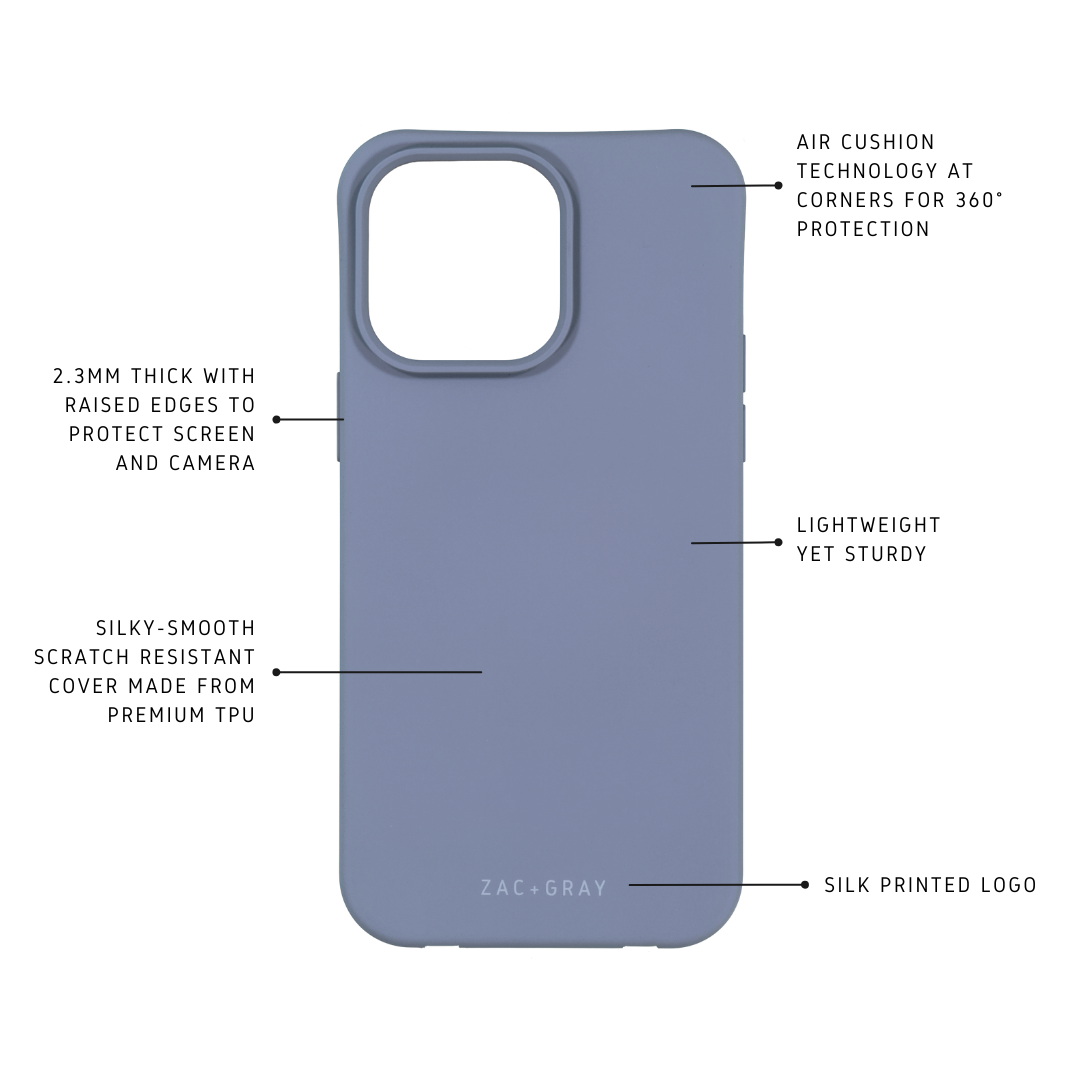 iPhone 14 BLUE FOG CASE + NAVY BLUE STRAP