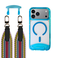 iPhone 17 Pro AQUAMARINE TRANSPARENT CASE + PATTERNED STRAP