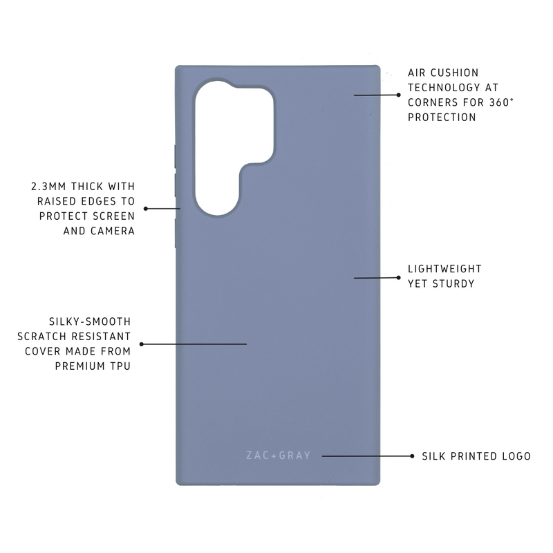 Samsung S23 Ultra BLUE FOG CASE + SKY BLUE STRAP