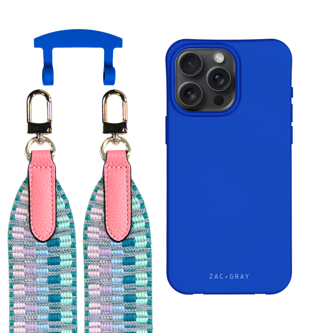 iPhone 17 COBALT BLUE CASE + PATTERNED STRAP