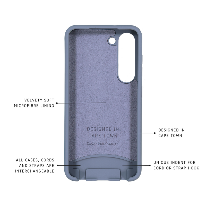 Samsung S23 BLUE FOG CASE + RAINBOW CORD