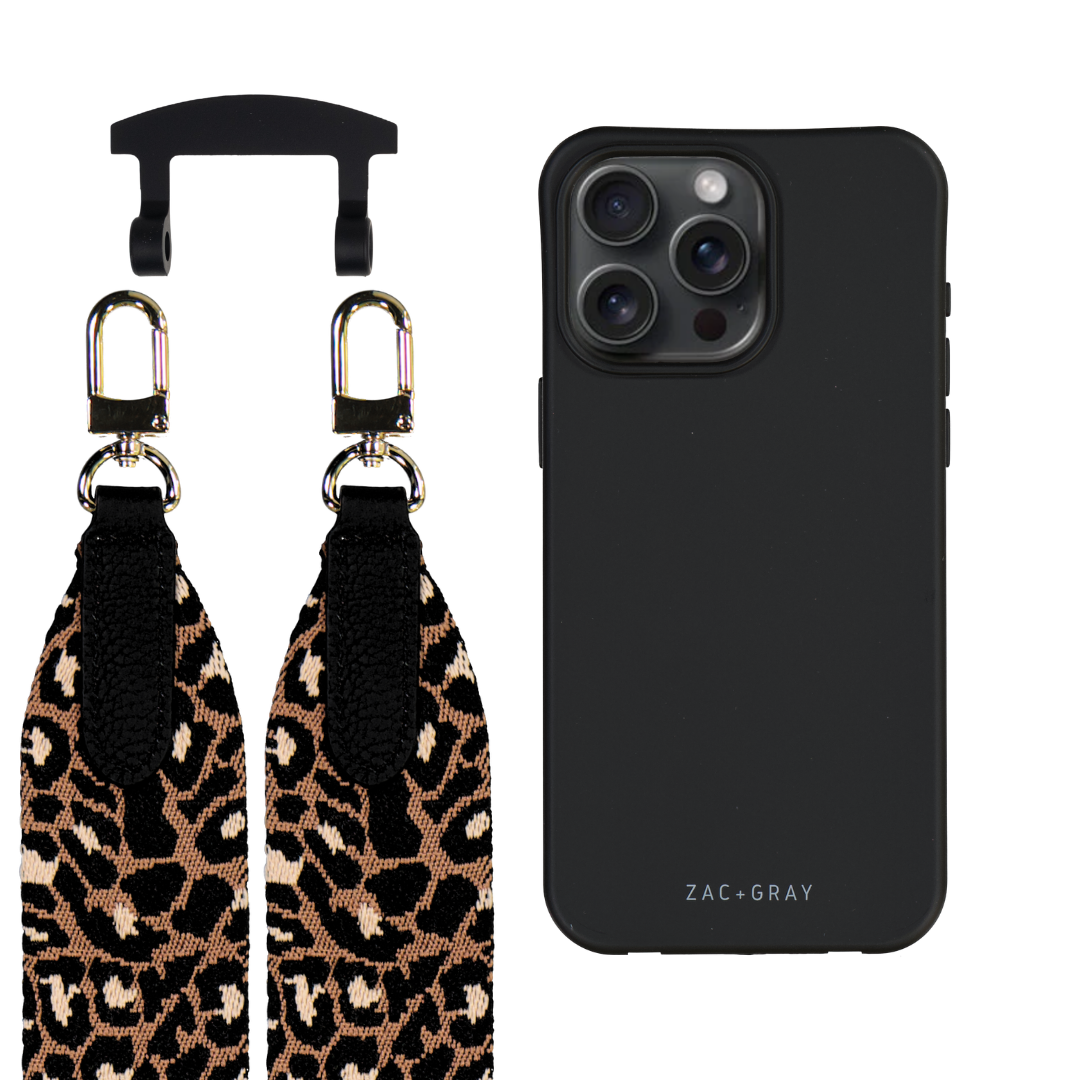 iPhone 17 Air MIDNIGHT BLACK CASE + PATTERNED STRAP