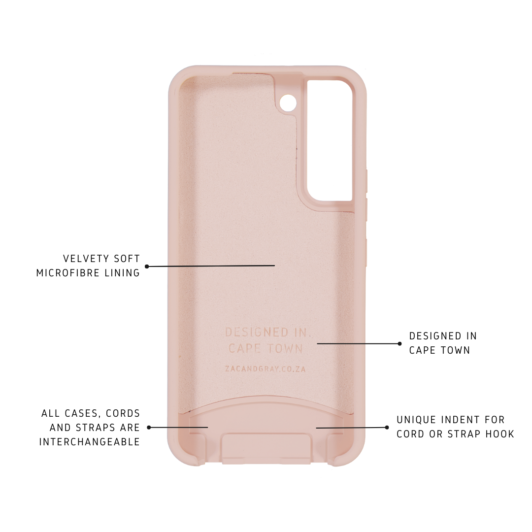 Samsung S22 ROSÉ PINK CASE + RAINBOW RED CORD