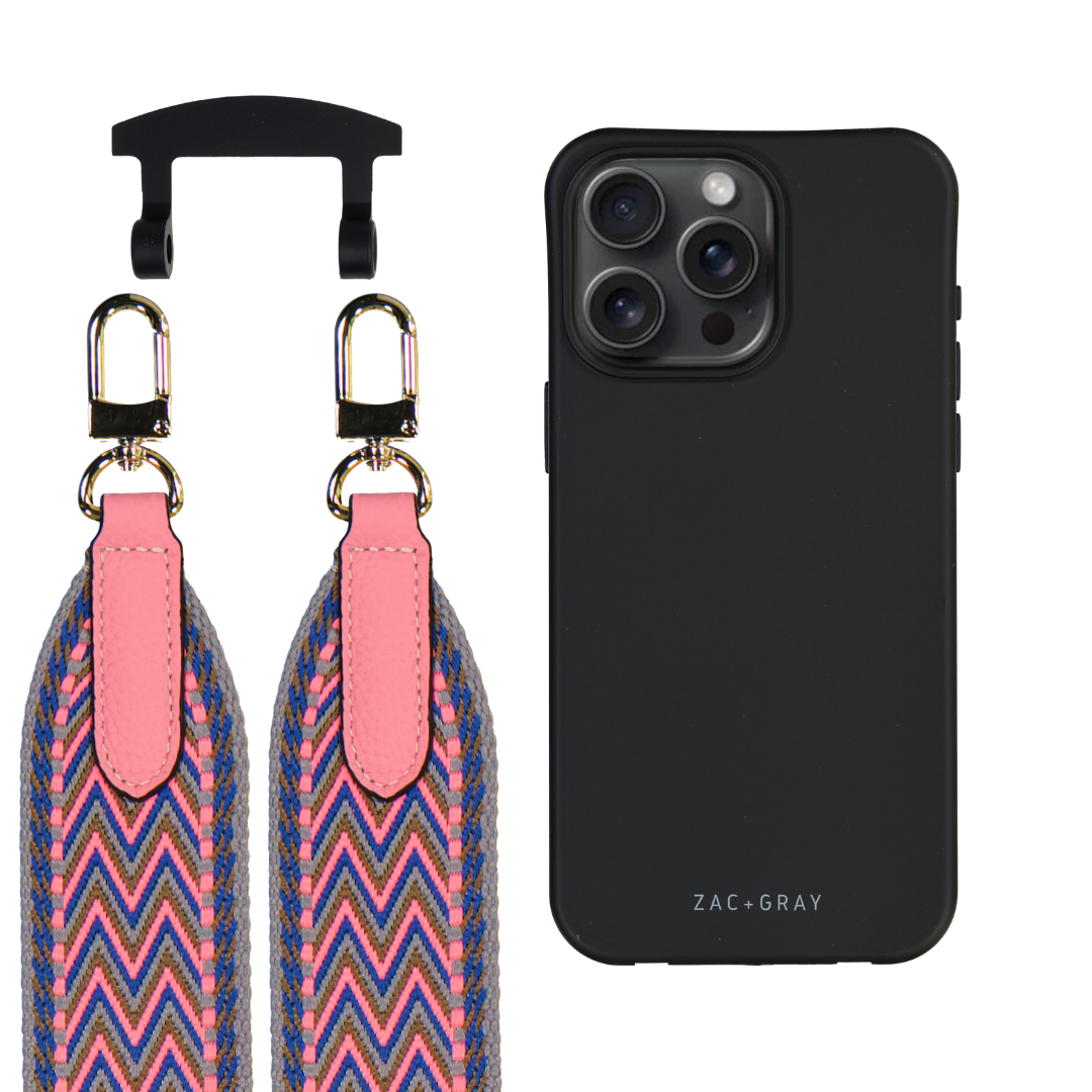 iPhone 17 Air MIDNIGHT BLACK CASE + PATTERNED STRAP