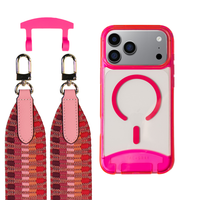 iPhone 17 Pro HOT PINK TRANSPARENT CASE + PATTERNED STRAP