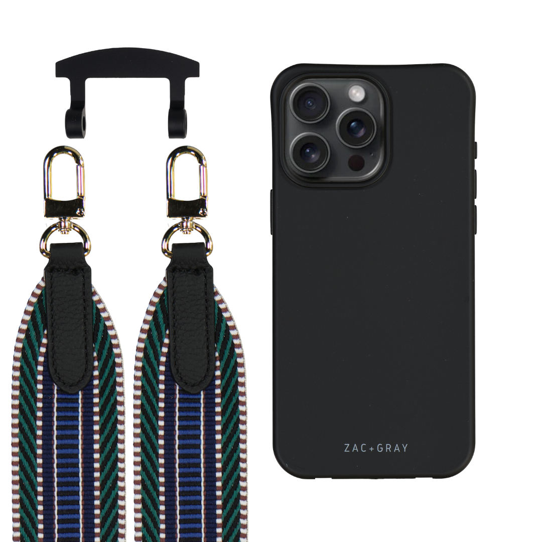 iPhone 17 Air MIDNIGHT BLACK CASE + PATTERNED STRAP