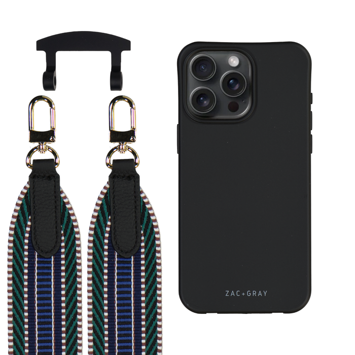 iPhone 17 Pro Max MIDNIGHT BLACK CASE + PATTERNED STRAP