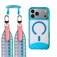 iPhone 17 Pro AQUAMARINE TRANSPARENT CASE + PATTERNED STRAP