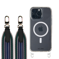 iPhone 16 Pro CRYSTAL CLEAR TRANSPARENT CASE + PATTERNED STRAP