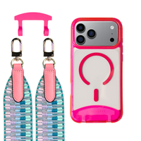 iPhone 17 Pro HOT PINK TRANSPARENT CASE + PATTERNED STRAP