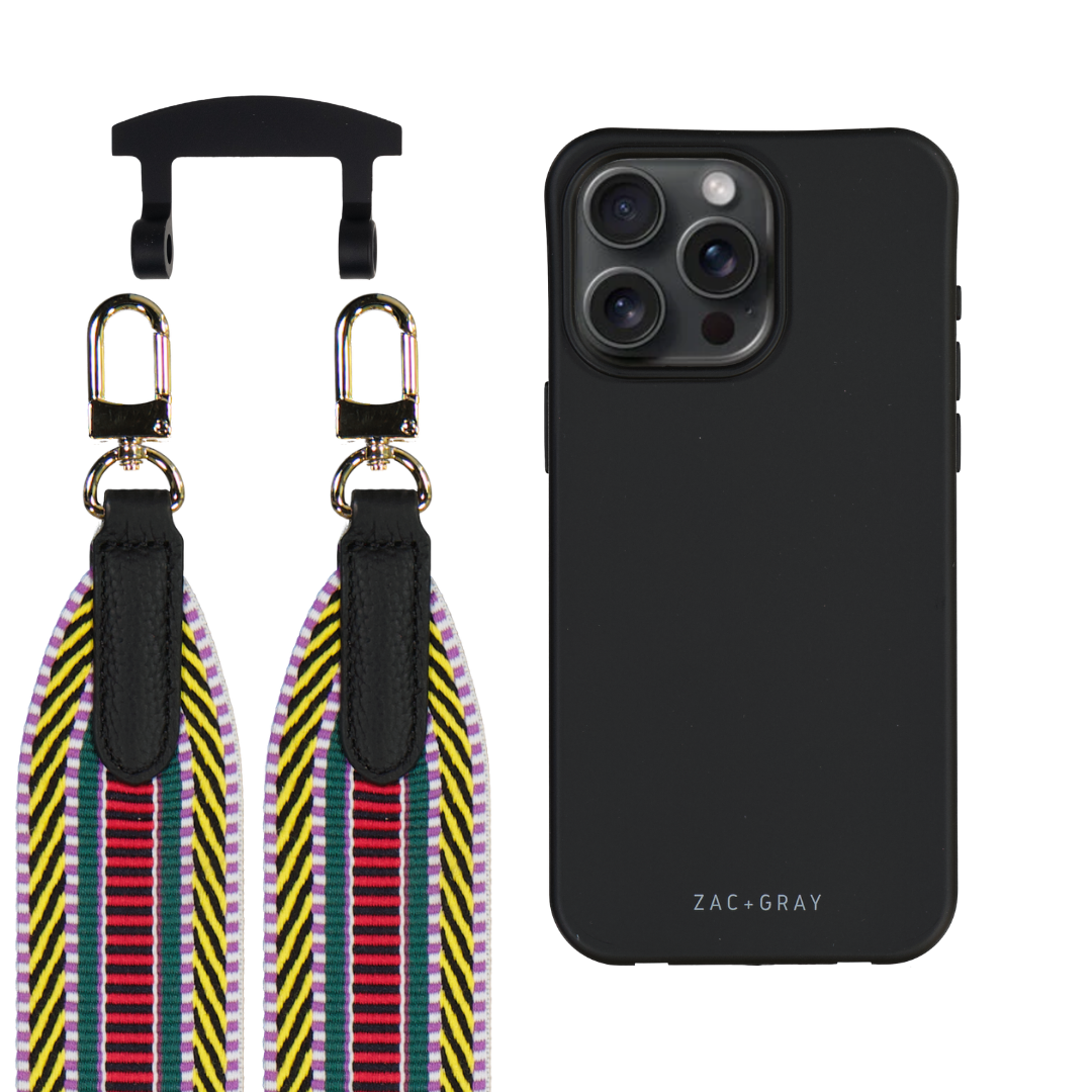 iPhone 17 Air MIDNIGHT BLACK CASE + PATTERNED STRAP