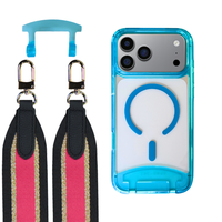 iPhone 17 Pro AQUAMARINE TRANSPARENT CASE + PATTERNED STRAP
