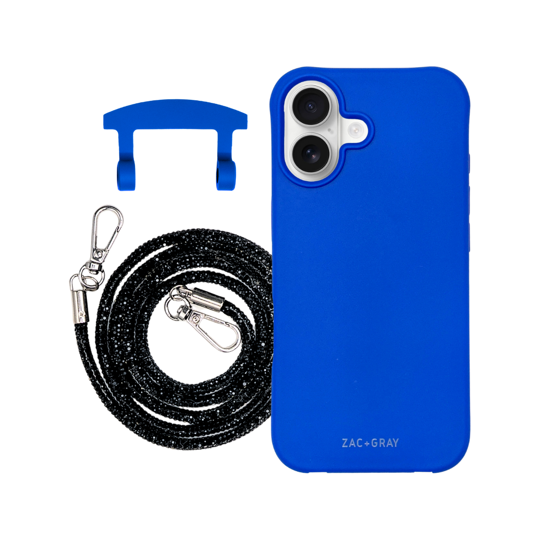 iPhone 17 COBALT BLUE CASE + CRYSTAL CORD
