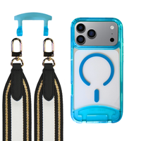 iPhone 17 Pro AQUAMARINE TRANSPARENT CASE + PATTERNED STRAP