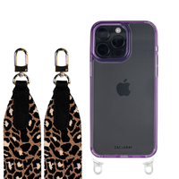 iPhone 16 LAVENDER TRANSPARENT CASE + PATTERNED STRAP