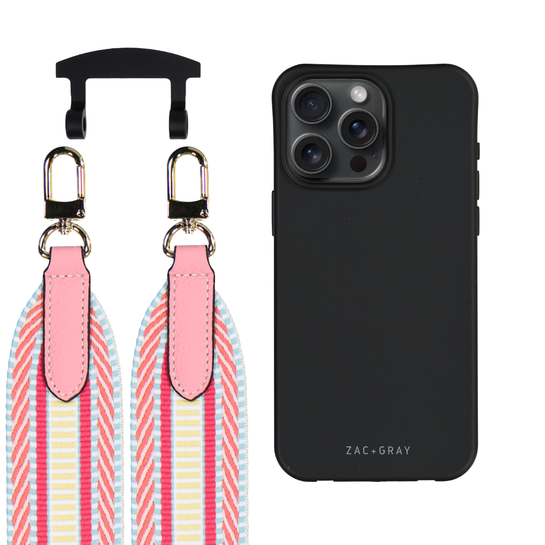 iPhone 17 Air MIDNIGHT BLACK CASE + PATTERNED STRAP