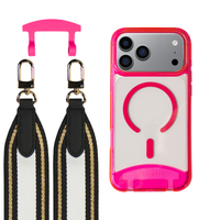 iPhone 17 Pro HOT PINK TRANSPARENT CASE + PATTERNED STRAP