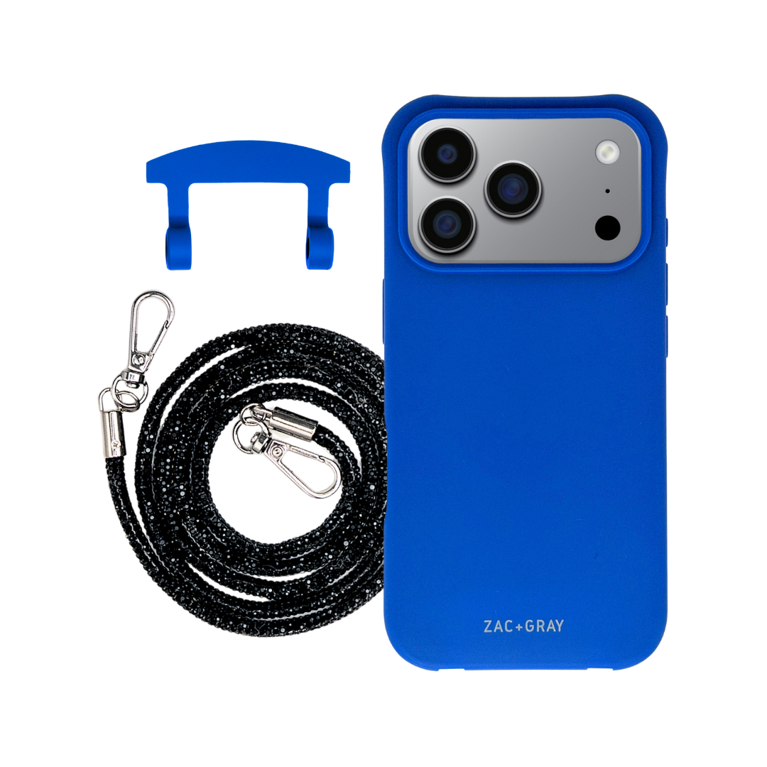 iPhone 17 Pro COBALT BLUE CASE + CRYSTAL CORD