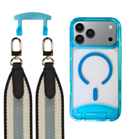 iPhone 17 Pro AQUAMARINE TRANSPARENT CASE + PATTERNED STRAP