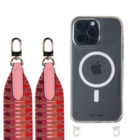 iPhone 16 Pro CRYSTAL CLEAR TRANSPARENT CASE + PATTERNED STRAP