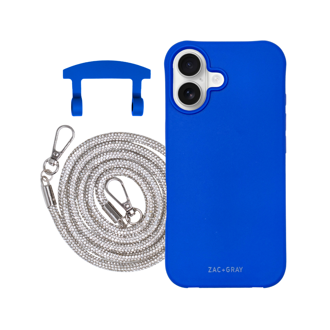 iPhone 17 COBALT BLUE CASE + CRYSTAL CORD